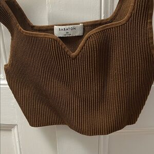 Babaton Chestnut Ribbed Knit Tank
